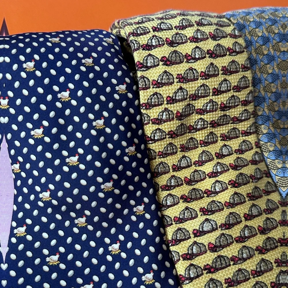 Authentic Hermes 👔4 Piece Tie Bundle 👔 - Picture 3 of 9